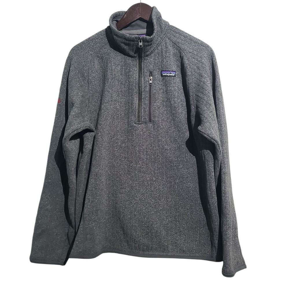 Patagonia Better Sweater 1/4 Zip Ribbed Pullover Charcoal Gray Medium Mens